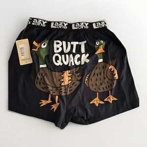 NWT Lazy One Butt Quack Duck Boxer Sleep Shorts Mens Medium Novelty Pajamas
